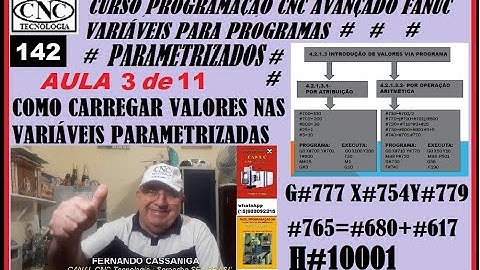 142 PROGRAMÇÃO CNC AVANÇADA FANUC. TUDO SOBRE A PARAMETRIZAÇÃO DE PROGRAMAS POR VARIÁVEIS AULA 3