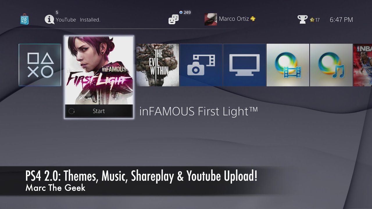 PS4 Update 2 0: Themes, Music, Shareplay & Youtube Upload! - YouTube
