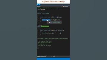 Solution for Programming Quiz Questions - Q84 -  Expand Future Academy #Shorts #CSharp #Dotnet