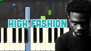 Roddy Ricch - High Fashion (feat. Mustard) (Piano Tutorial Synthesia)️