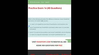 AZ 900 Practice Exam | Azure CLI vs. PowerShell—What’s the Real Difference? 🧠⚡💻