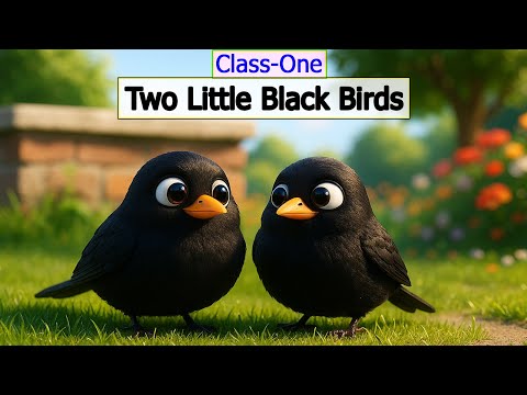 Two Little Black Birds 🥰 Class One❤️ English Poem ! Kids Rhyme 