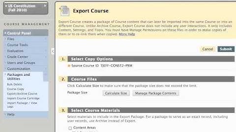 Blackboard 9: Export Course