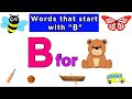 Words that start with b  words that start with letter b for toddlers  kids learnings