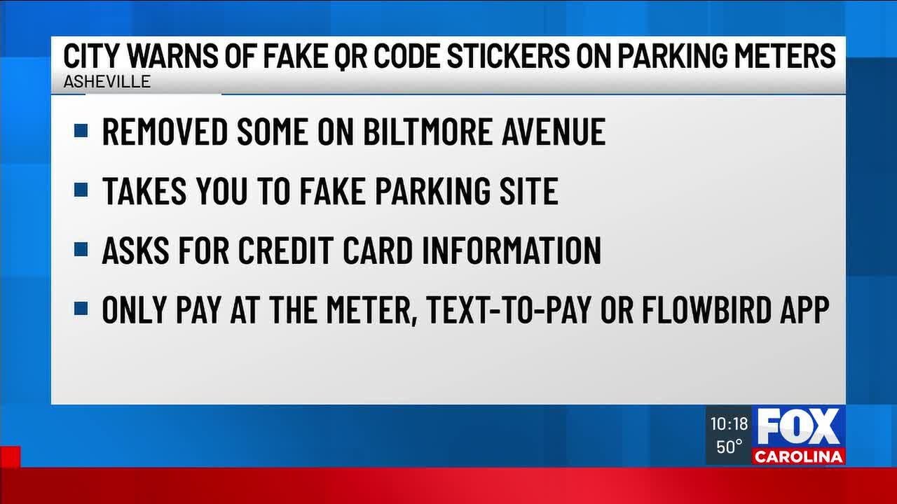 City of Asheville warns of fake QR code stickers on parking meters ...