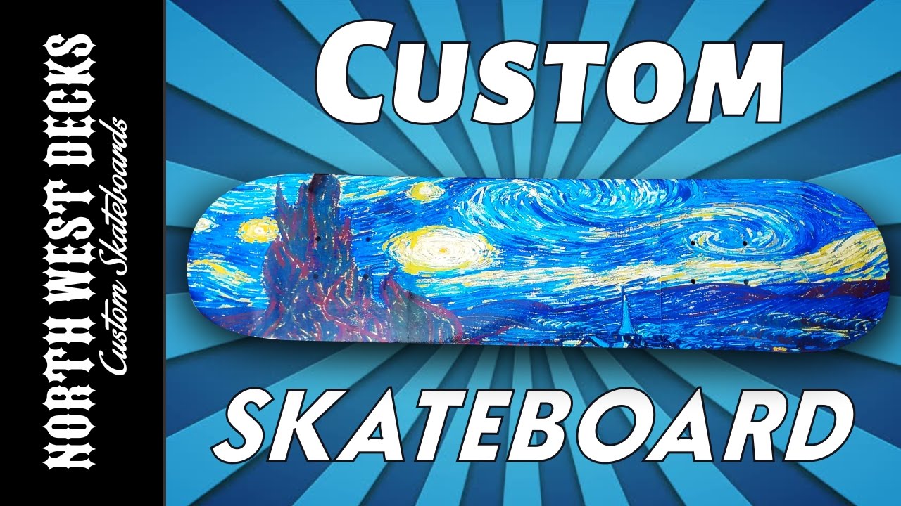 starry night skateboard