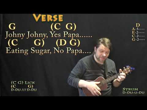 Johny Johny, Yes Papa Ukulele Cover Lesson In G With ChordsLyrics