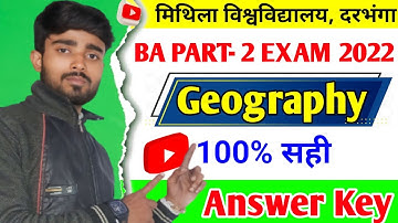 Lnmu Part 2 Geography (भूगोल) Objective Answer Key 2022 | BA Part 2 Geography Objective Answer Key