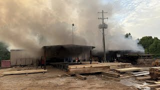 Crews extinguish structure fire at lumber company in Rogersville