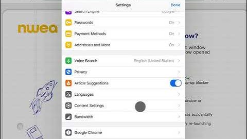 iPad Settings for Map Assessment