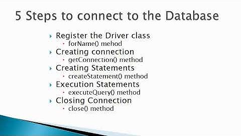 Connection to the Database using JDBC drivers