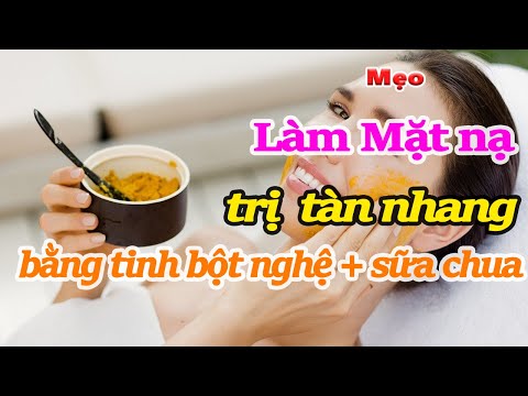 Mẹo Làm Mặt nạ trị tàn nhang bằng tinh bột nghệ + sữa chua