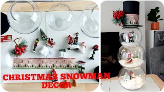 Beautiful Christmas Glass Bowl Snowman Decor/Ornament DIY