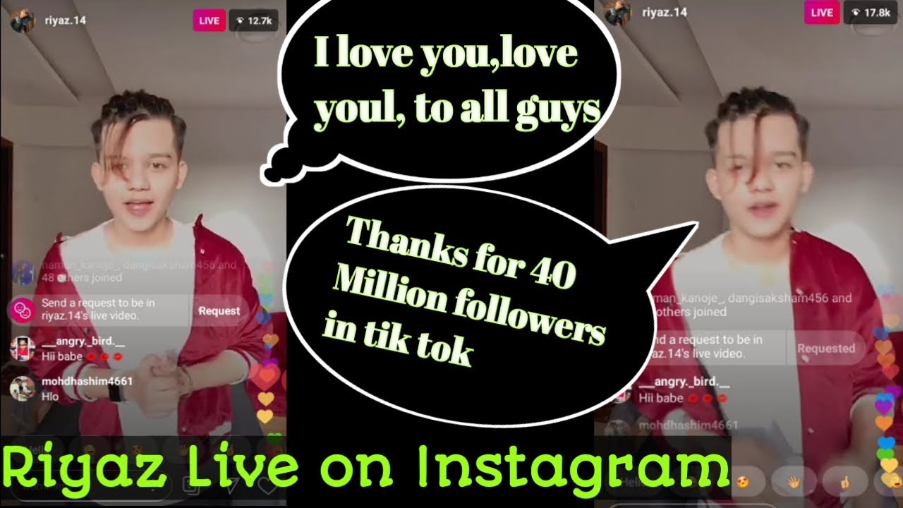 Riyaz Ally new Instagram live videoRiyaz cross 40M followers in tik tokriyaz live on
