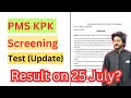 PMS KPK Screening Test Result 2025 | KPPSC PMS Result Update & Merit Details | CSSTROLOGY