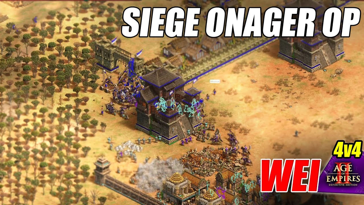 Wei's Unstoppable Siege Onagers Dominate 4v4 AoE2