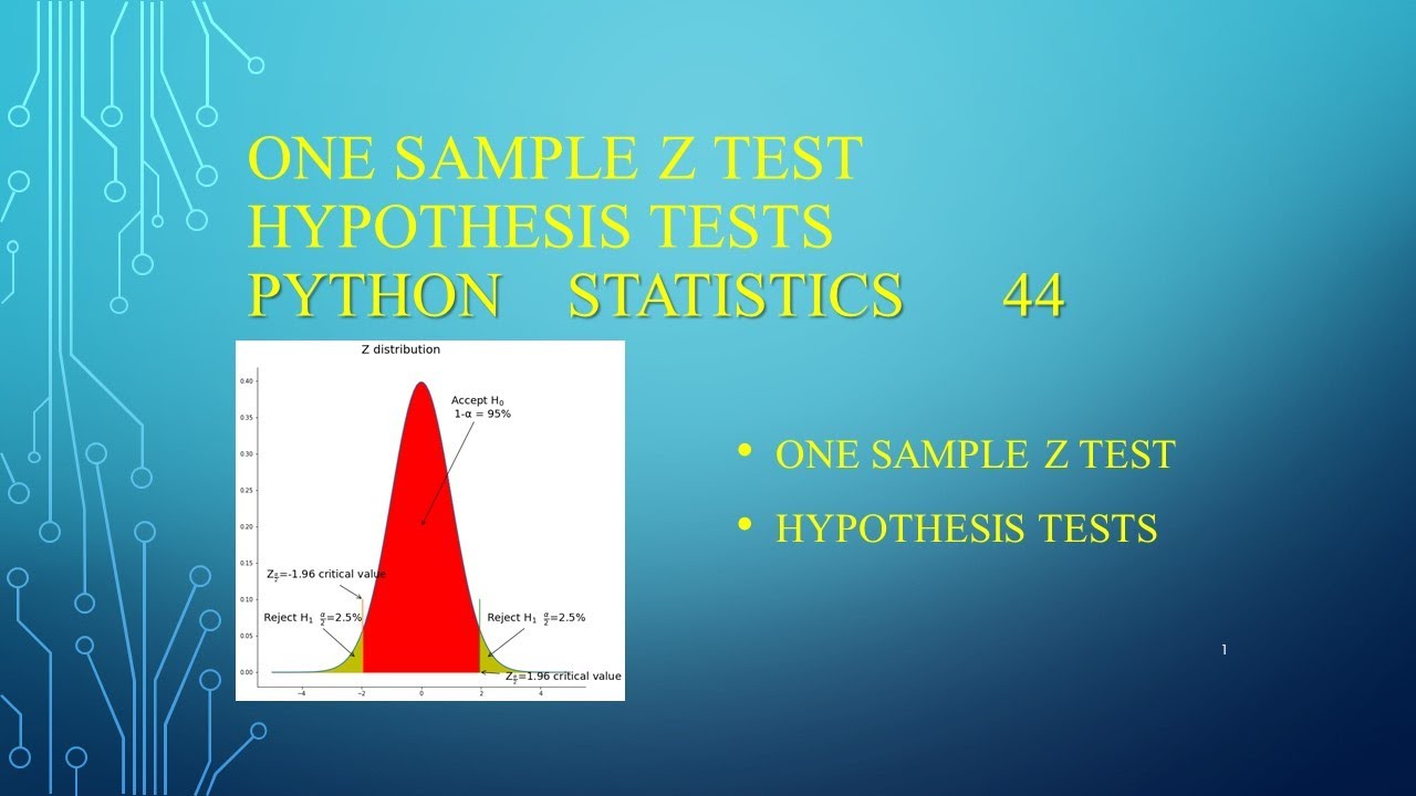 å•æ ·æœ¬zæ£€æµ‹ One Sample Z Test Pythonç»Ÿè®¡44 Pythonç¨‹åºè®¾è®¡ç³»åˆ—148 Youtube