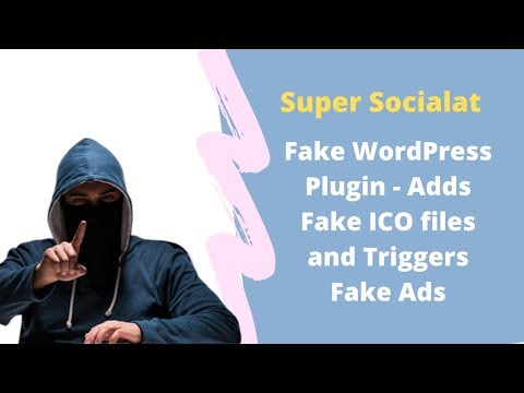 Fake Super Socialat Plugin in WordPress - Redirects Users To Spam Pages