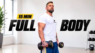 15 Min FULL BODY Dumbbell Workout | Quick and efficient