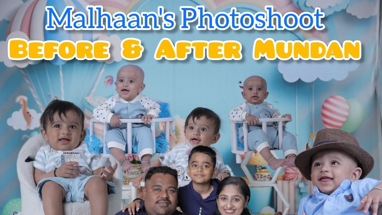 Malhaan's Photoshoot Before & After Mundan #mundan #babyphotography #babyphotoshoot #baby #photo 
