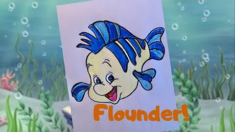 HOW TO DRAW FLOUNDER!  From The Little Mermaid.