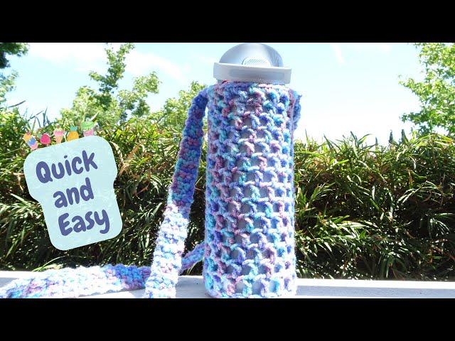 Easy Crochet Water Bottle Holder Pattern with Video Tutorial - Winding Road  Crochet