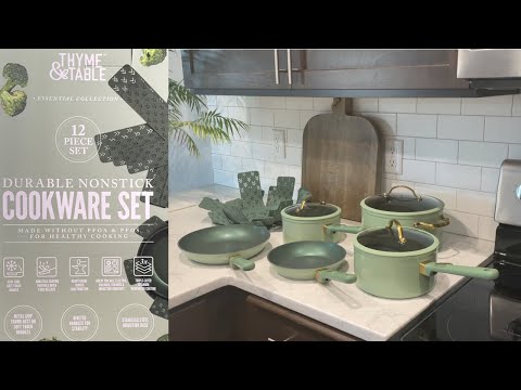 Thyme & Table 12 pieces cookware set unboxing and review 