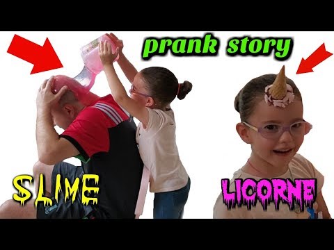 PRANK STORY - je verse un POT DE SLIME sur la tête de papa + PRANK licorne + PRANK congélateur