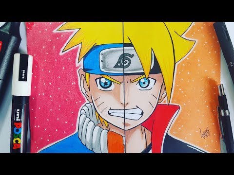 Como desenhar NARUTO VS BORUTO passo a passo 