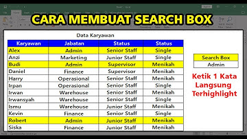 Cara Membuat Search Box di Excel | Tutorial Excel Untuk Pemula
