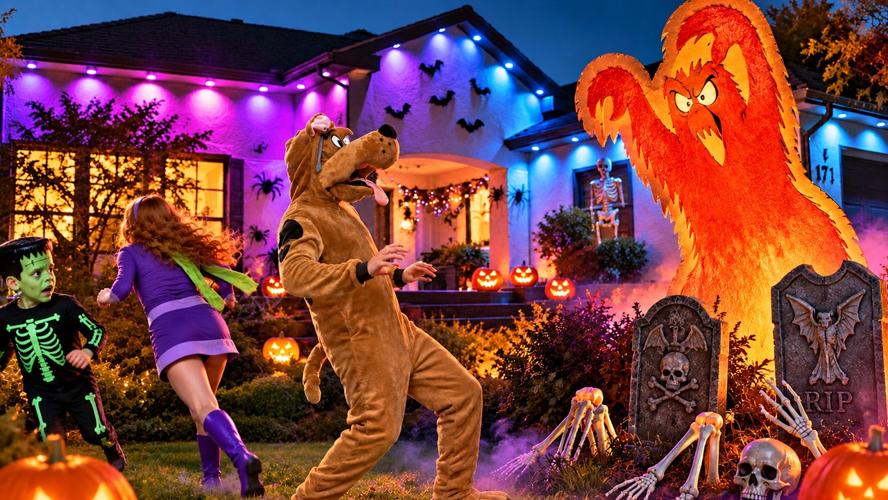 I Recreated Scooby-Doo for Halloween with Govee Outdoor Lights!