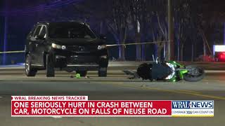 1 hurt in motorcycle crash in Raleigh