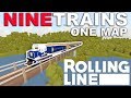 9 TRAINS CRASH?  -  Rolling Line VR Toy Train Simulator  -  Maps  -  Longer Video