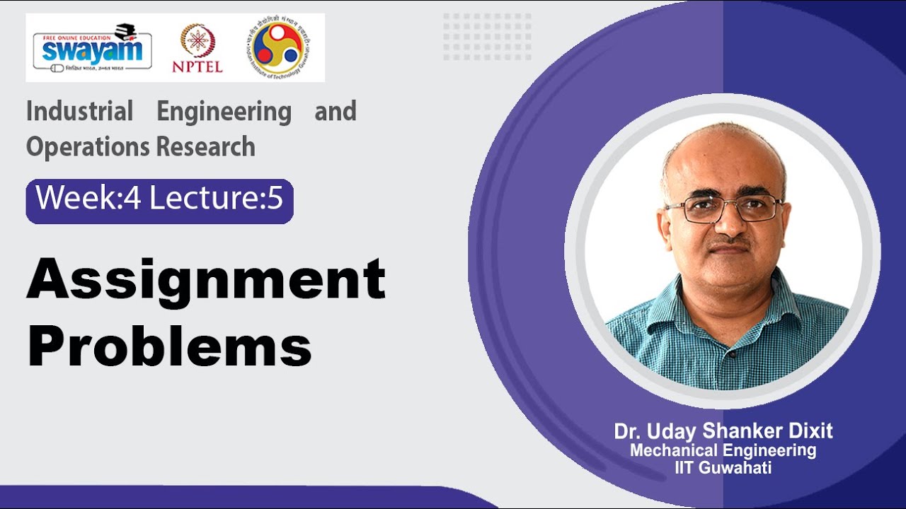 Lec 20: Assignment Problems - YouTube