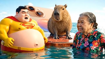 Capybara và bà - Capy cùng Siêu Nhân báo bà làm rớt Iphone 17 promax khổng lồ xuống biển #capybara