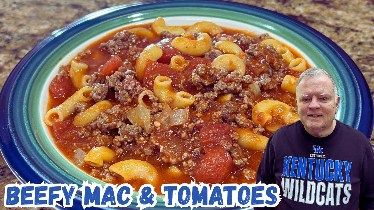 Макароны с говядиной и помидорами — южная кухня! Не хватает только кукурузного хлеба!