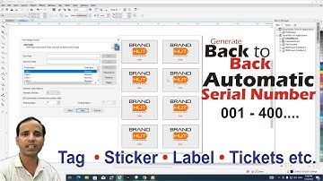 Back to Back Automatic Serial Number in Coreldraw | Print Merge