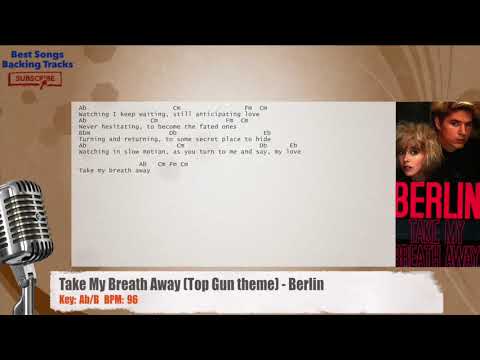 Take My Breath Away (Top Gun theme) - Berlin Vocal Backing Track with chords and lyrics