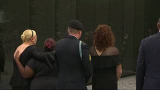 Cindy McCain places wreath at Vietnam memorial