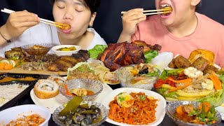 Pork, Grilled Chicken, Prawn Tempura, Squid, Octopus Mukbang | Tozbee Service | Meitei Mukbang screenshot 2