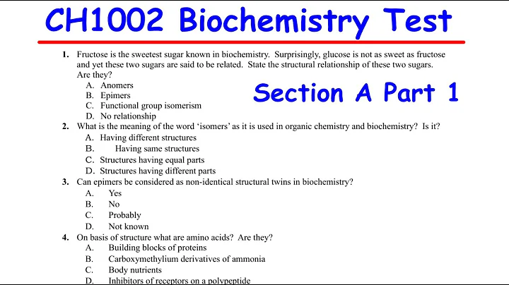 CH1002 TEST 2 SECTION A  (Q1 - Q32) JULY 2024 BIOCHEMISTRY