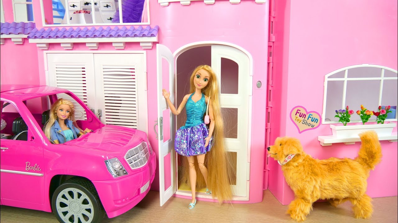  Barbie  Rapunzel  Pink Dream House Morning Rumah boneka  