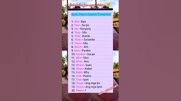 Build Your Vocabulary Words Tagalog Words Tagalog English Translation 