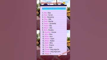 Build your Vocabulary Words tagalog words tagalog English Translation