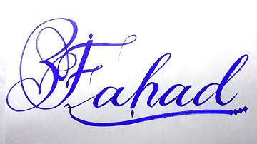 Fahad Name Signature Calligraphy Status | How to write with Cut Maker  #calligraphy #cursive