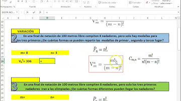 Permutaciones, Variaciones y Combinaciones con Excel