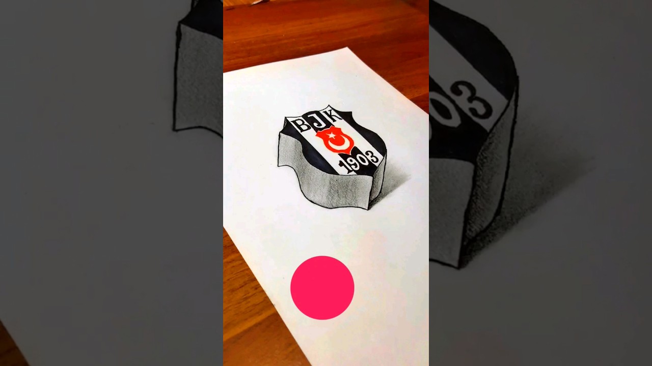 3D Beşiktaş Logosu Çizimi #shorts #drawing