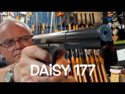 1960’s?? Vintage Daisy 177 target special BB pistol plinking in the garage!