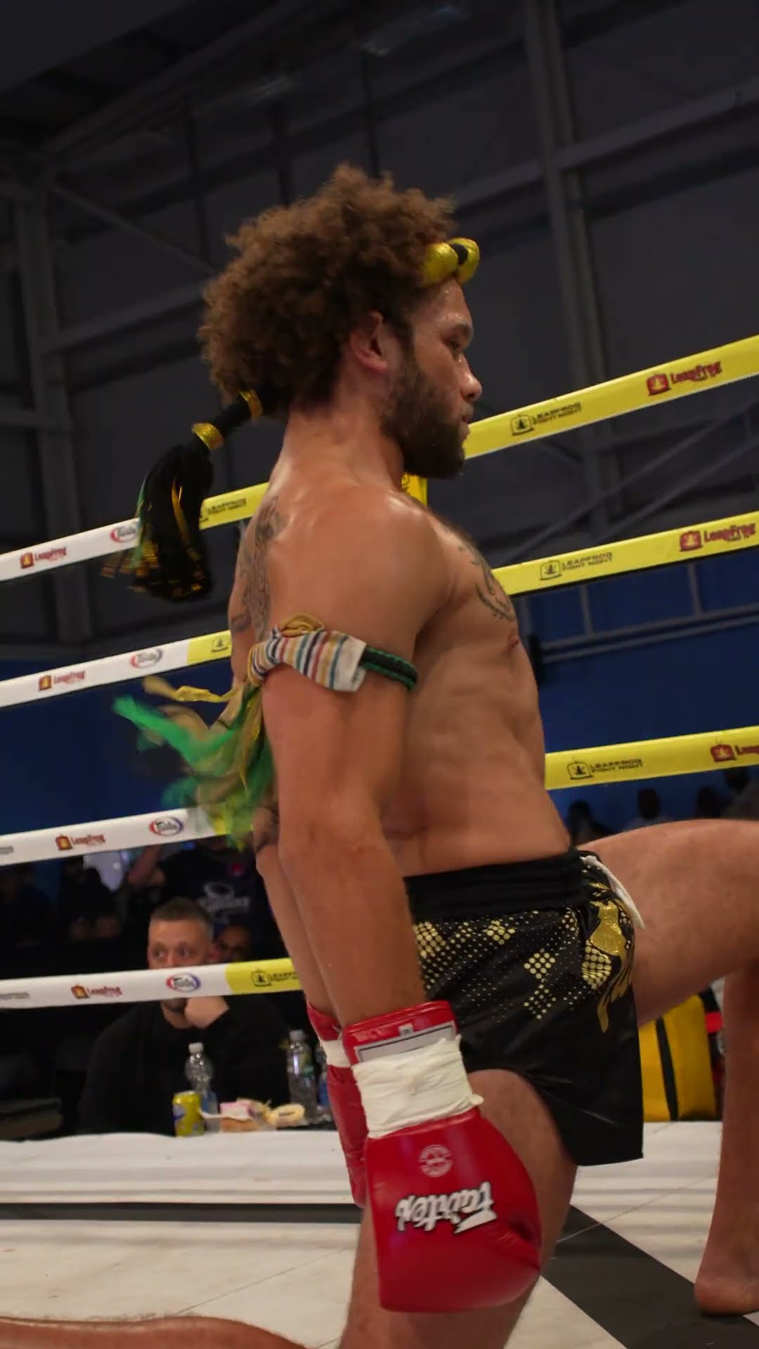 Junior Coleman and Mike Collyer performing the Wai Kru ahead of there Muay Thai rematch.