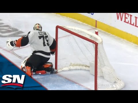 Flyers' Carter Hart Surrenders Goal From Centre Ice Off Ian Cole's Dump In